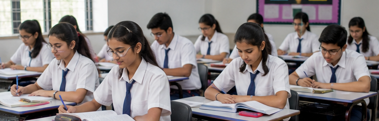 Students studying core academic subjects