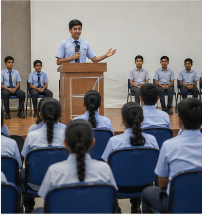 Students building academic and public speaking skills