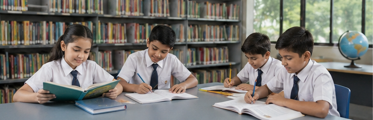 Primary students learning in classroom